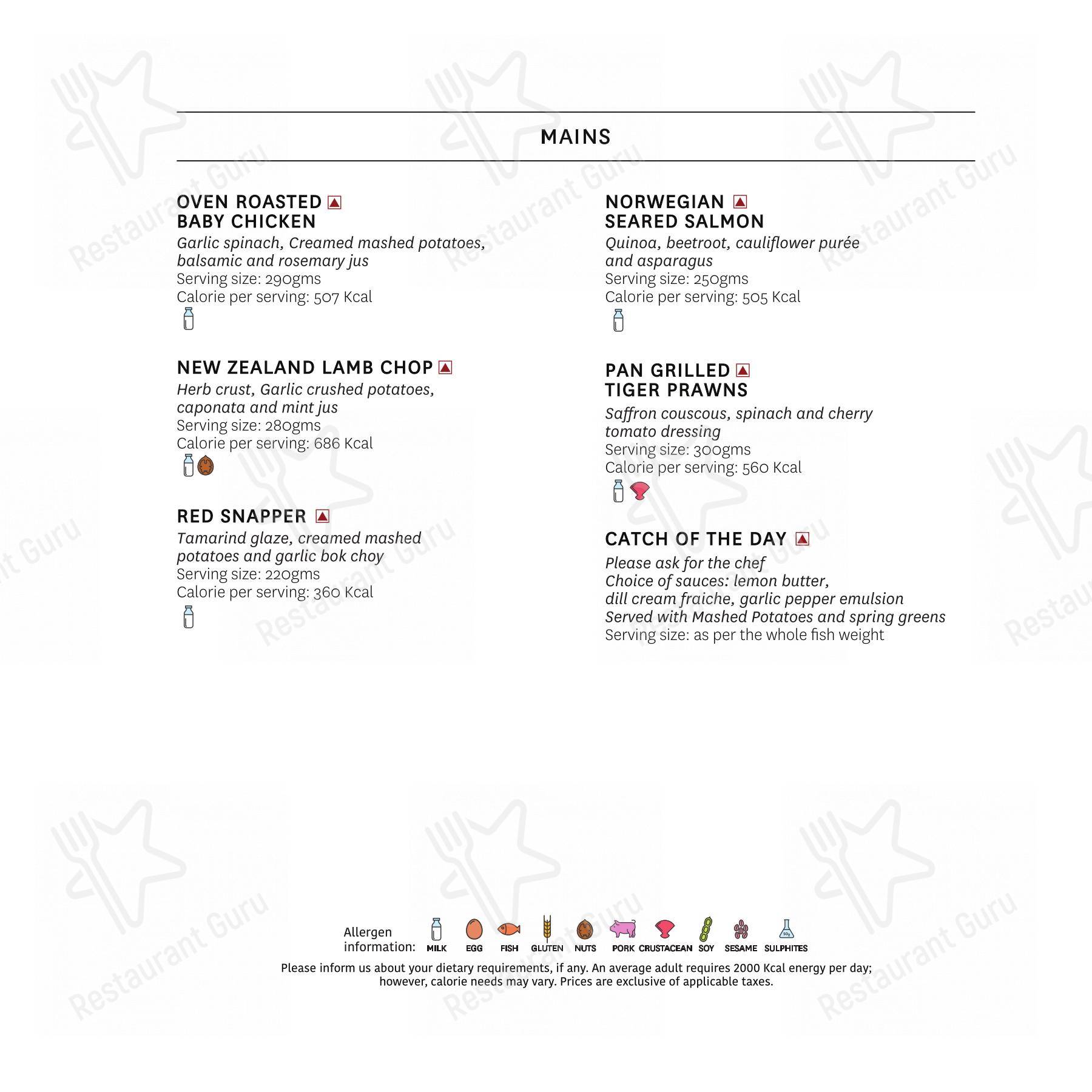 The Café at The Club - Menu