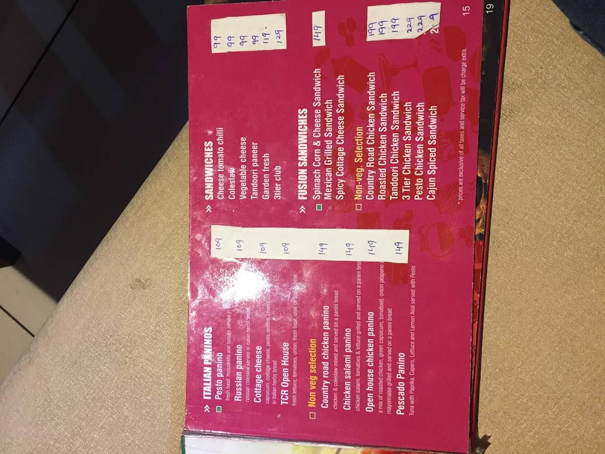 The Chocolate Room menu