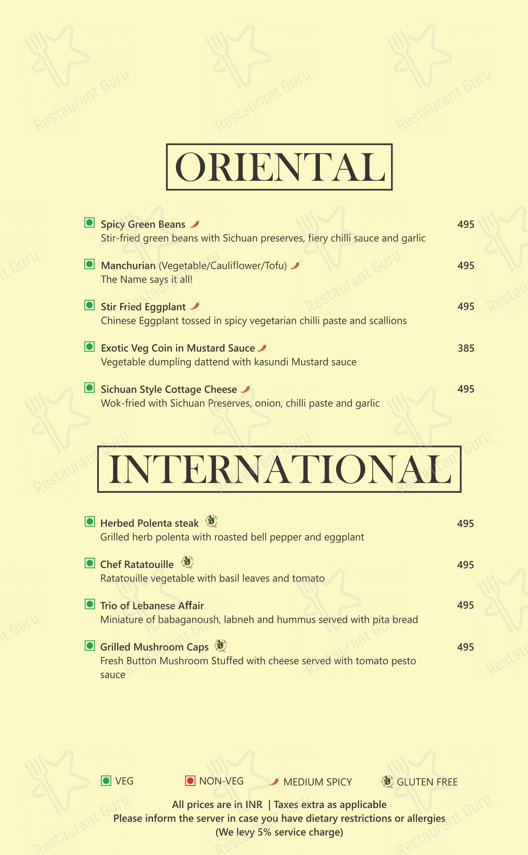 The Culinary Court in Noida - Menu bar