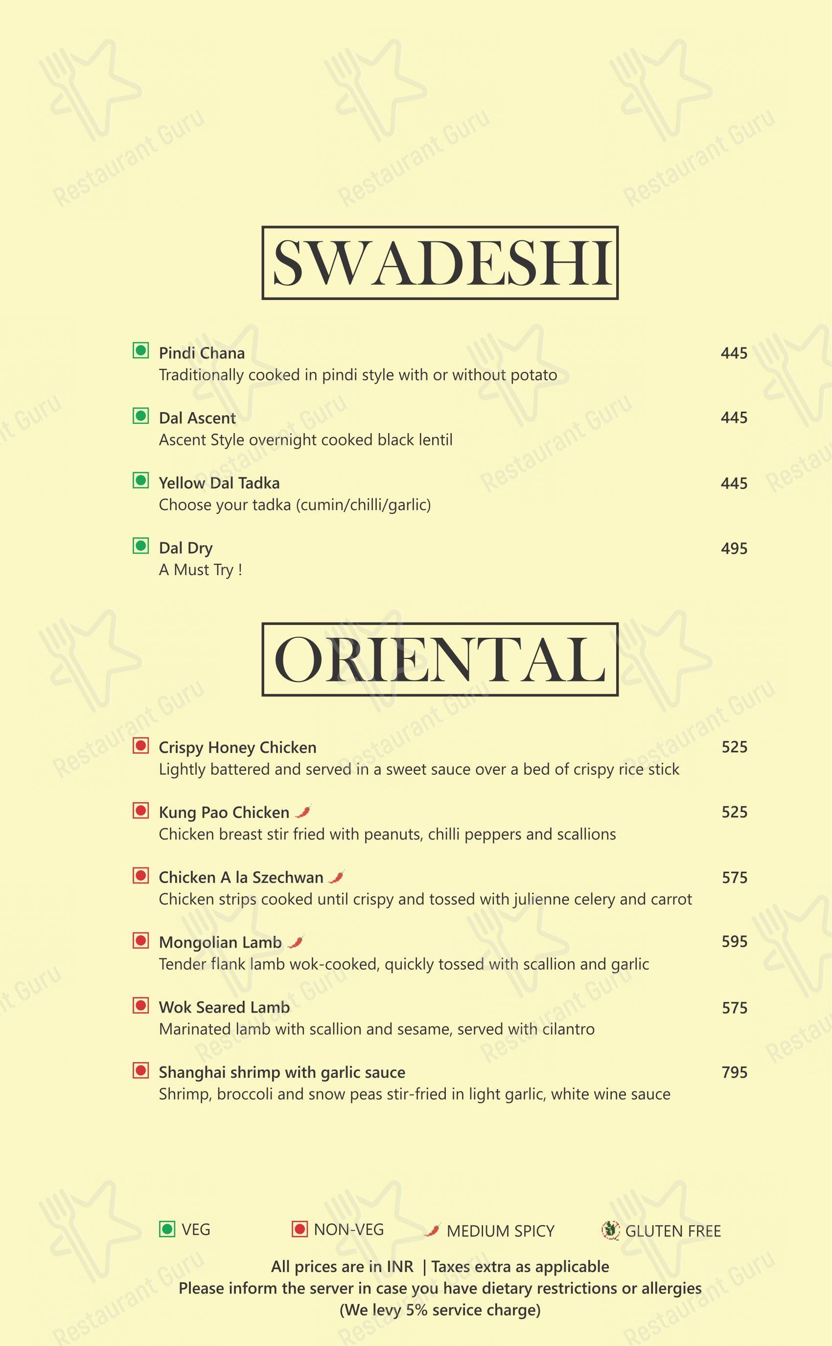 Menu bar for The Culinary Court in Noida