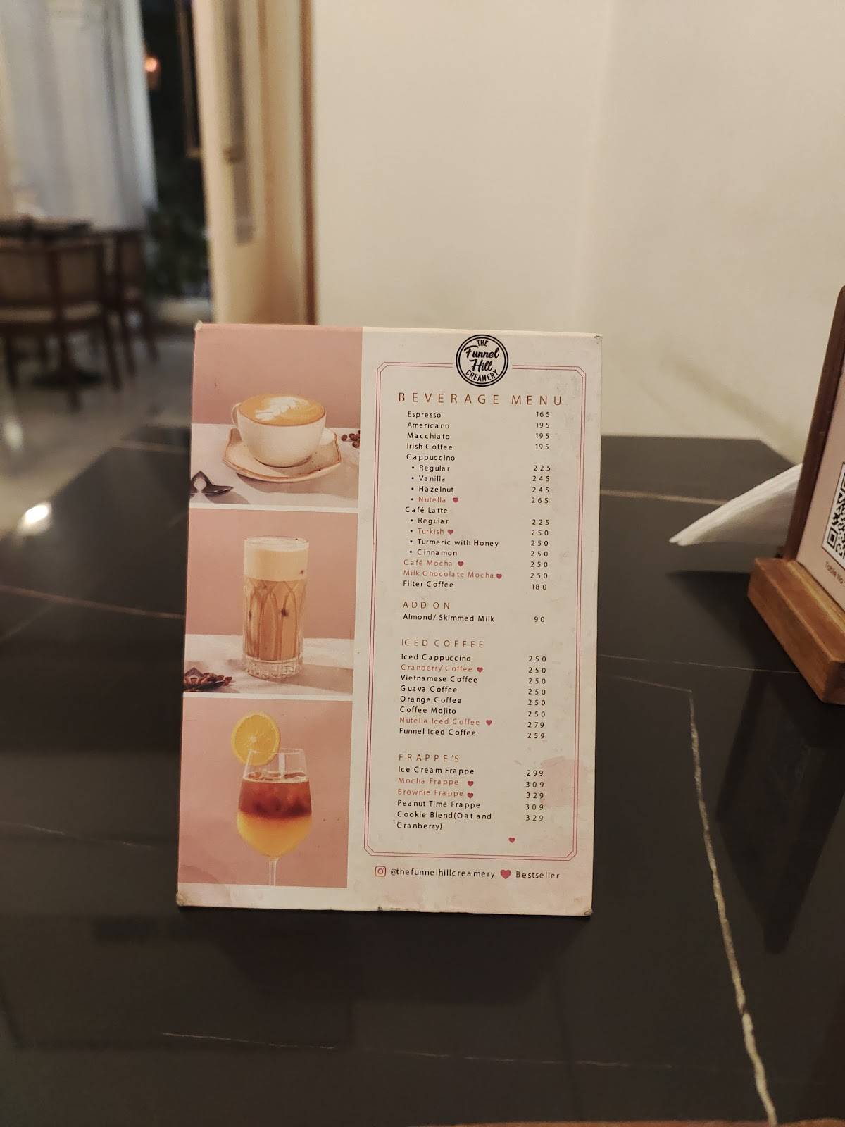 The Funnel Hill Creamery menu