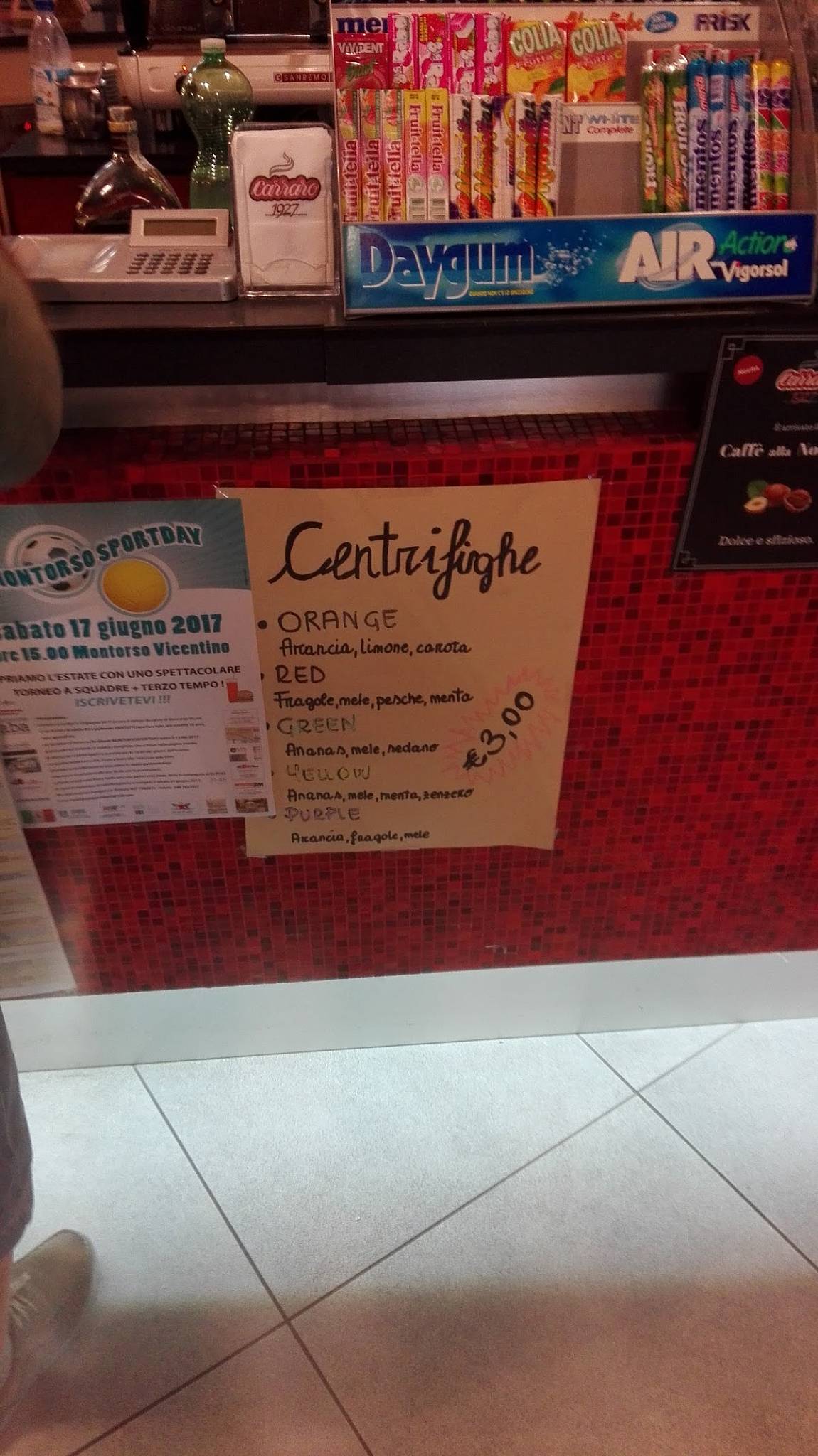 Menu di VIGOLO CENTER Bar - Padel Club - Beach Volley 