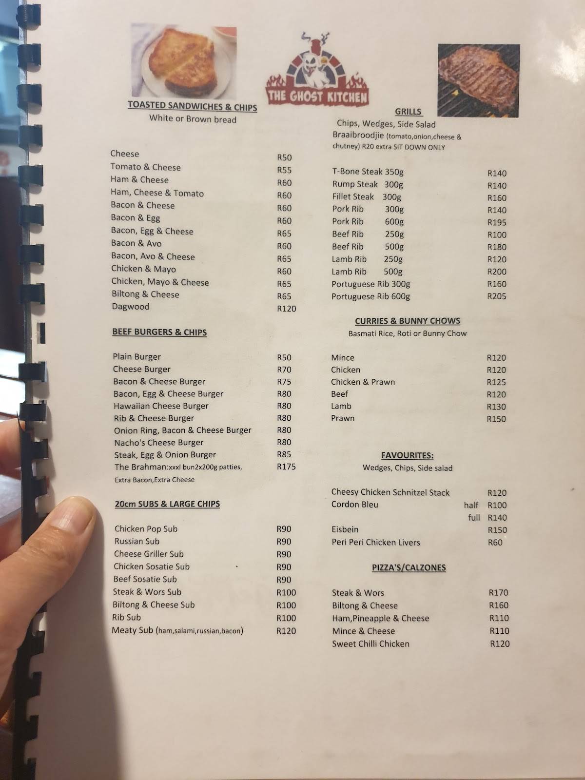 Menu at The Ghost Kitchen Standerton restaurant, Standerton