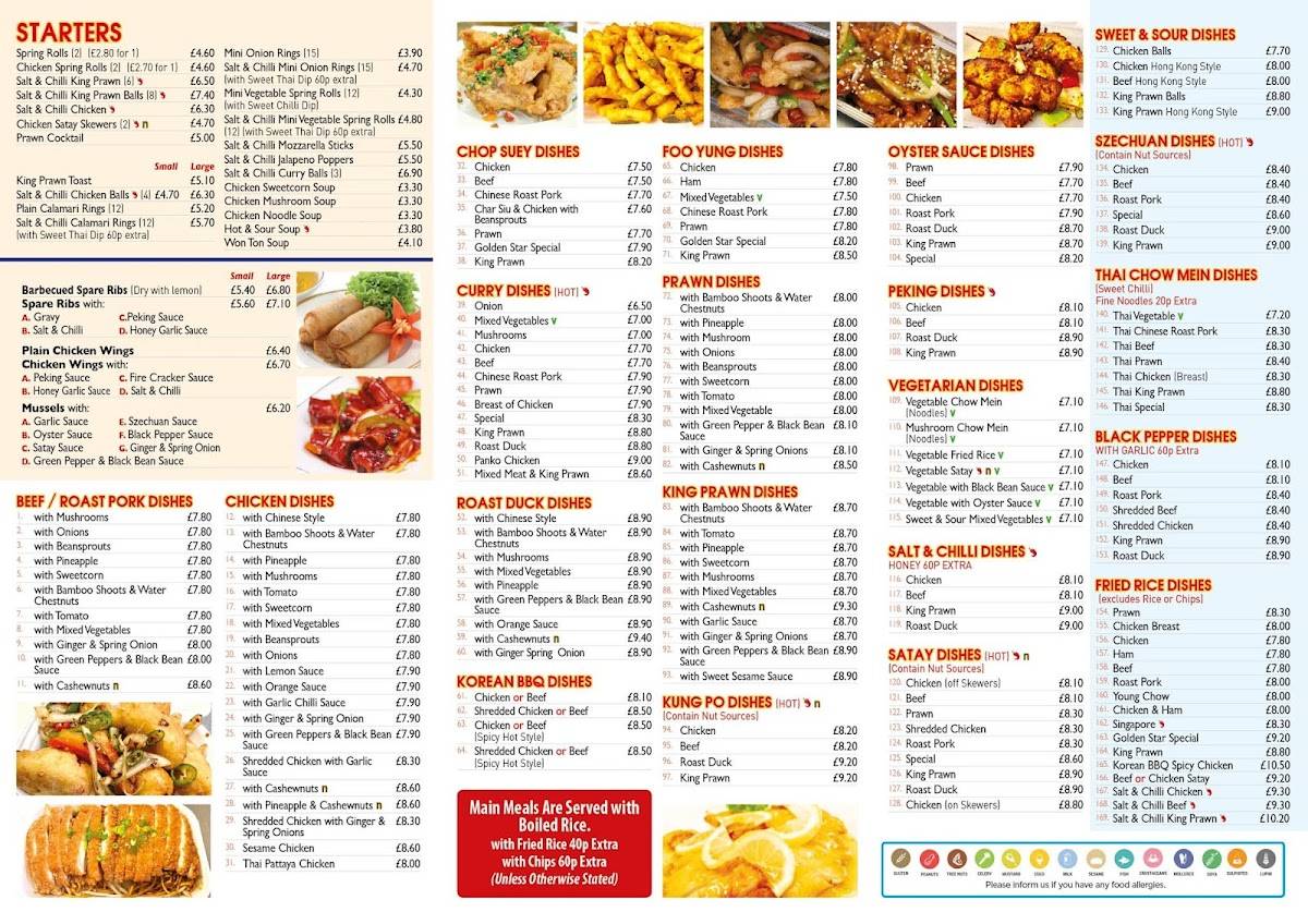 Menu at The Golden Star fast food, Glasgow, 3C Barrachnie Rd, image size:1200x848