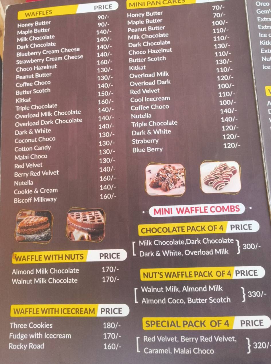 THE HUNGRY WAFFLE TKR menu