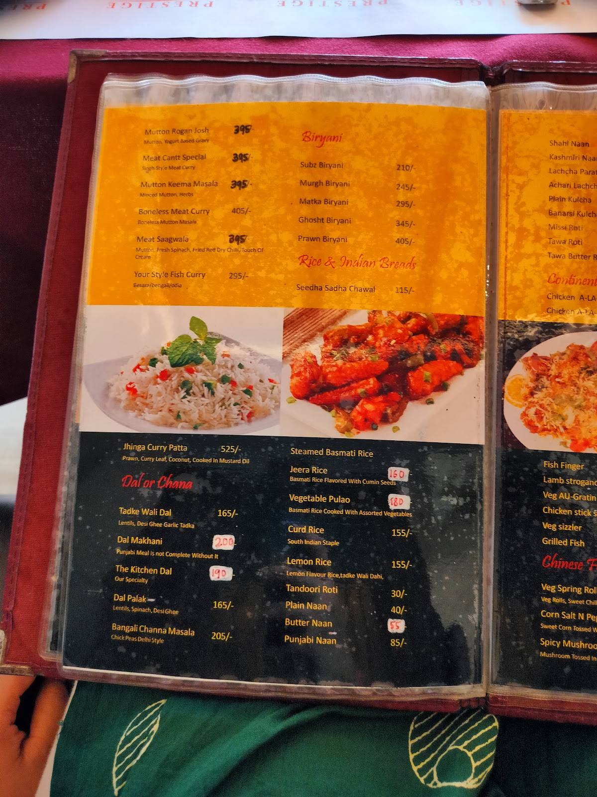 The Kitchen By Prestige menu
