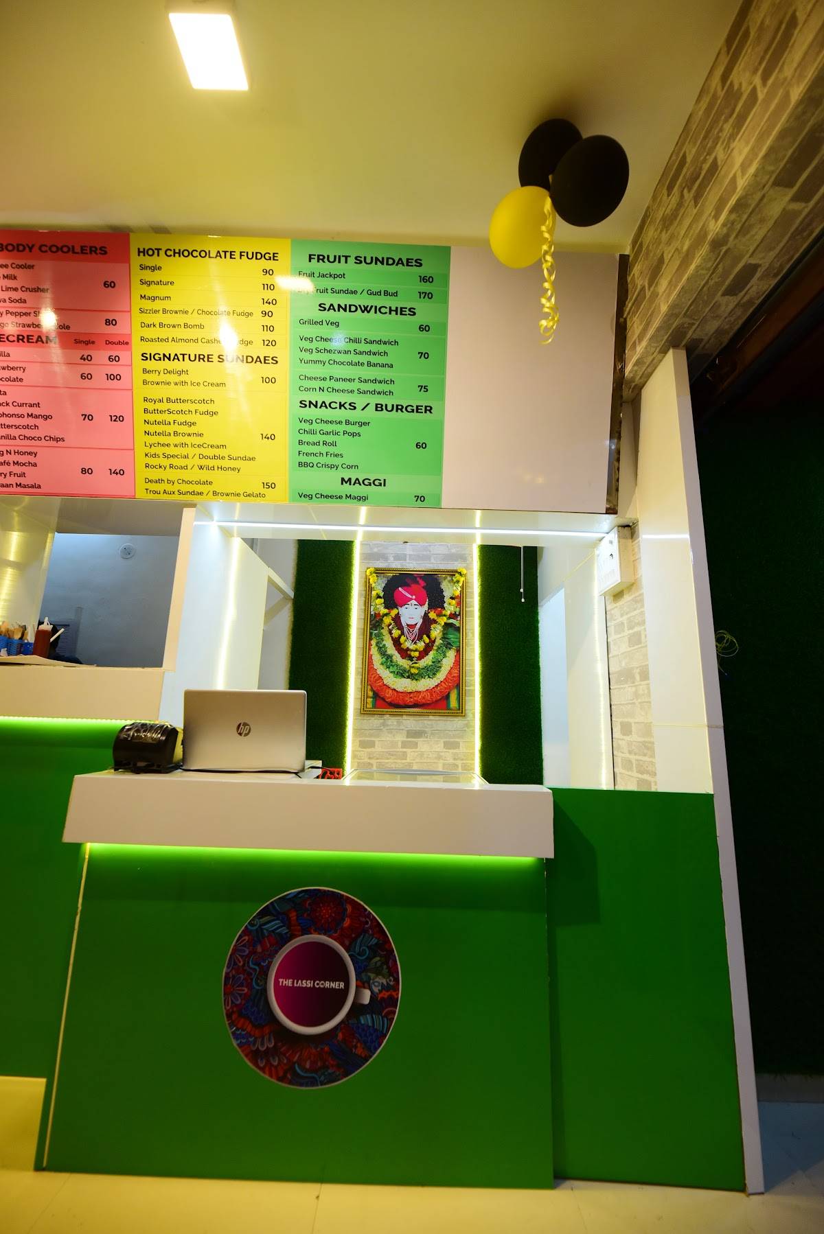 The Lassi Corner menu
