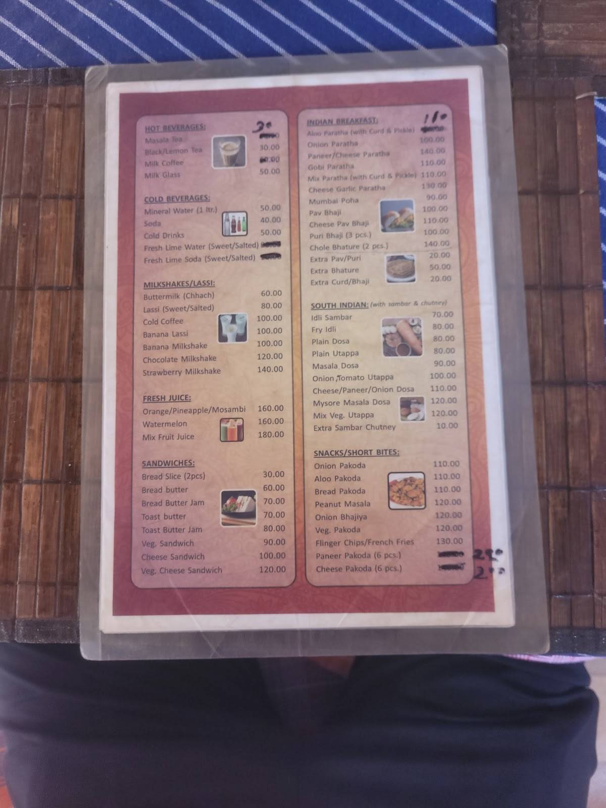 The Little Hut menu