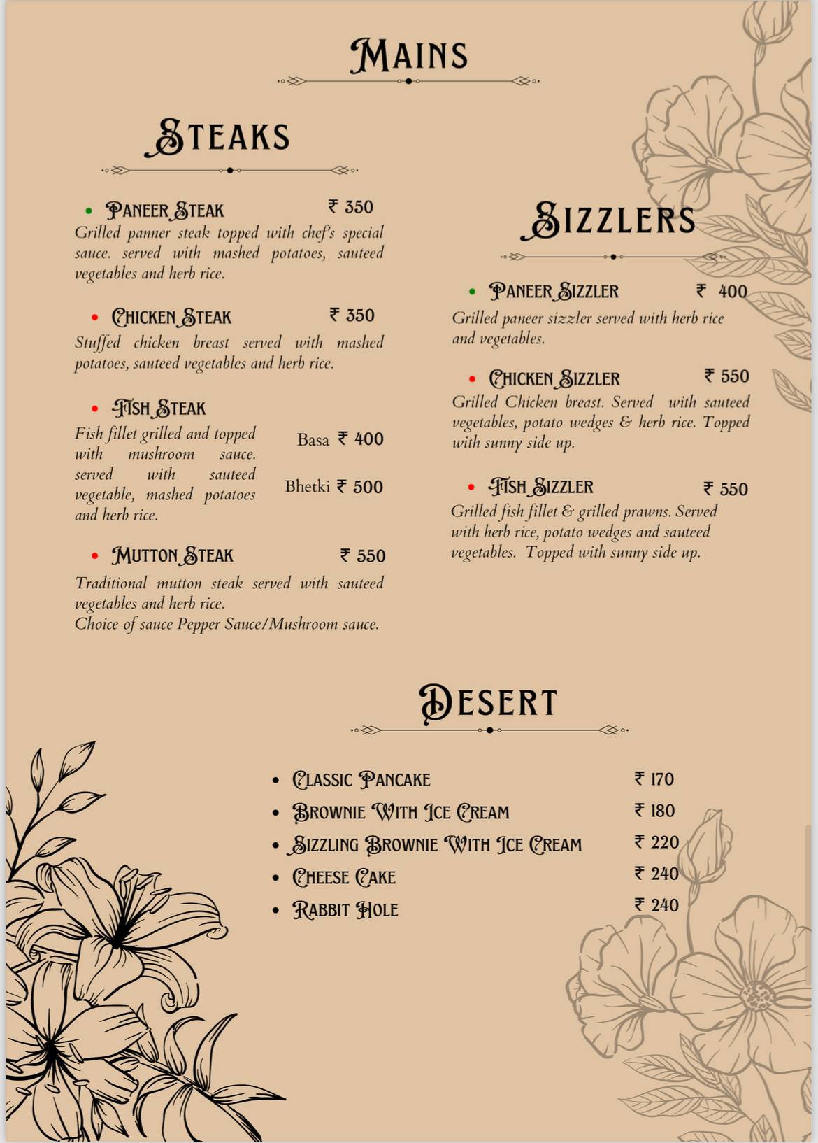 The MidTown Bistro menu