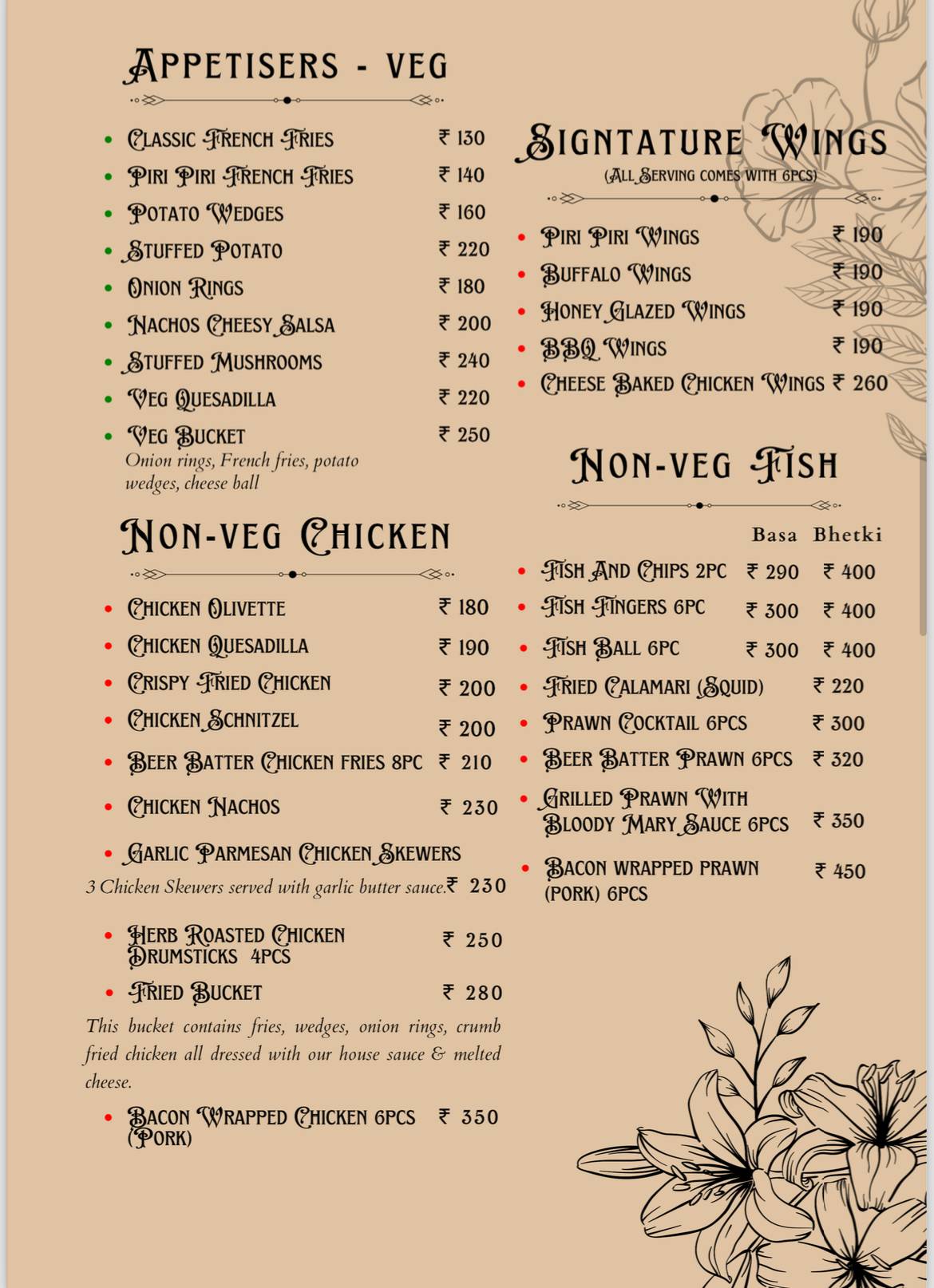 The MidTown Bistro menu