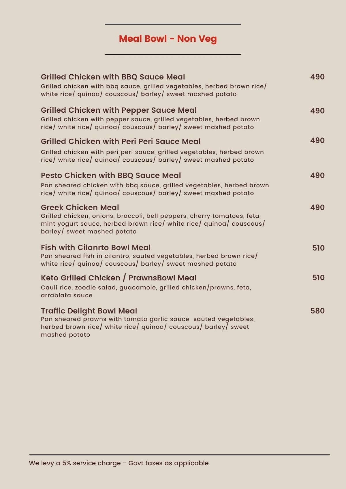 The Nature Bar - Goregaon menu