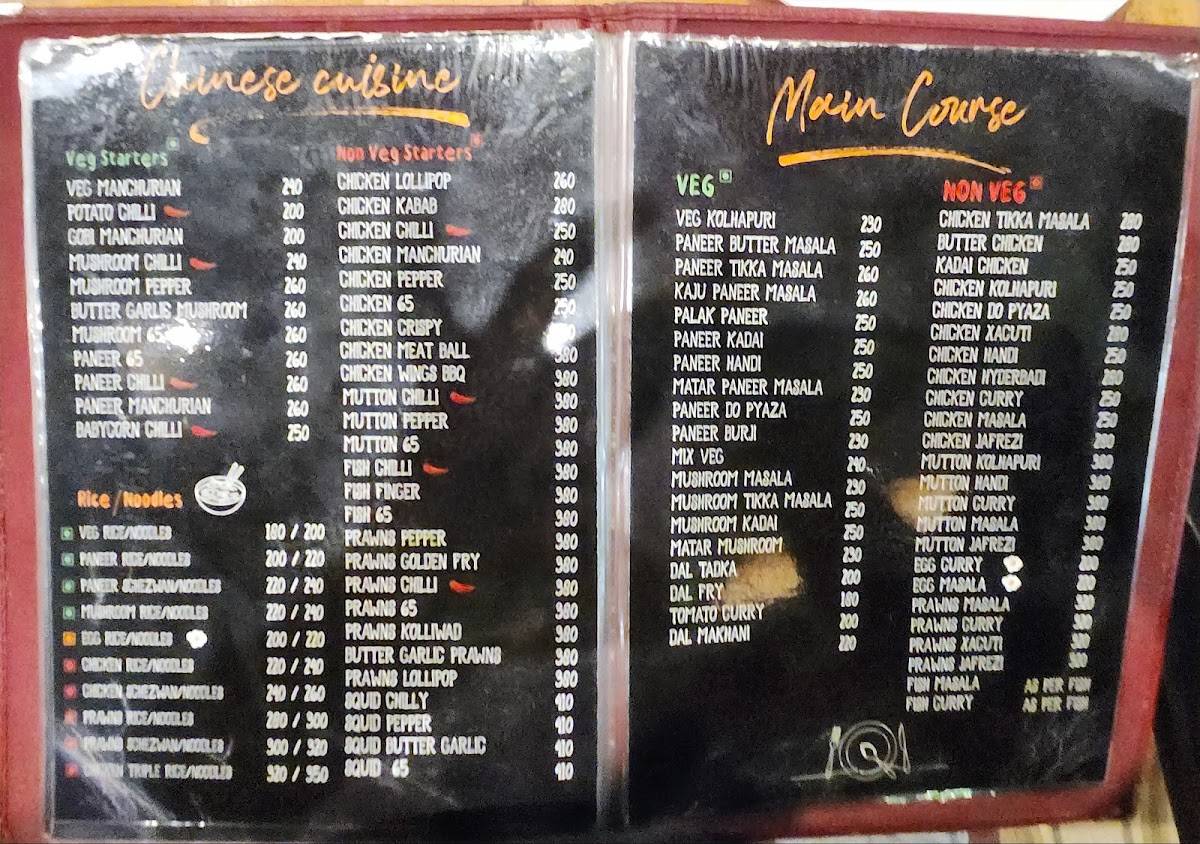 The Ocean Grill menu