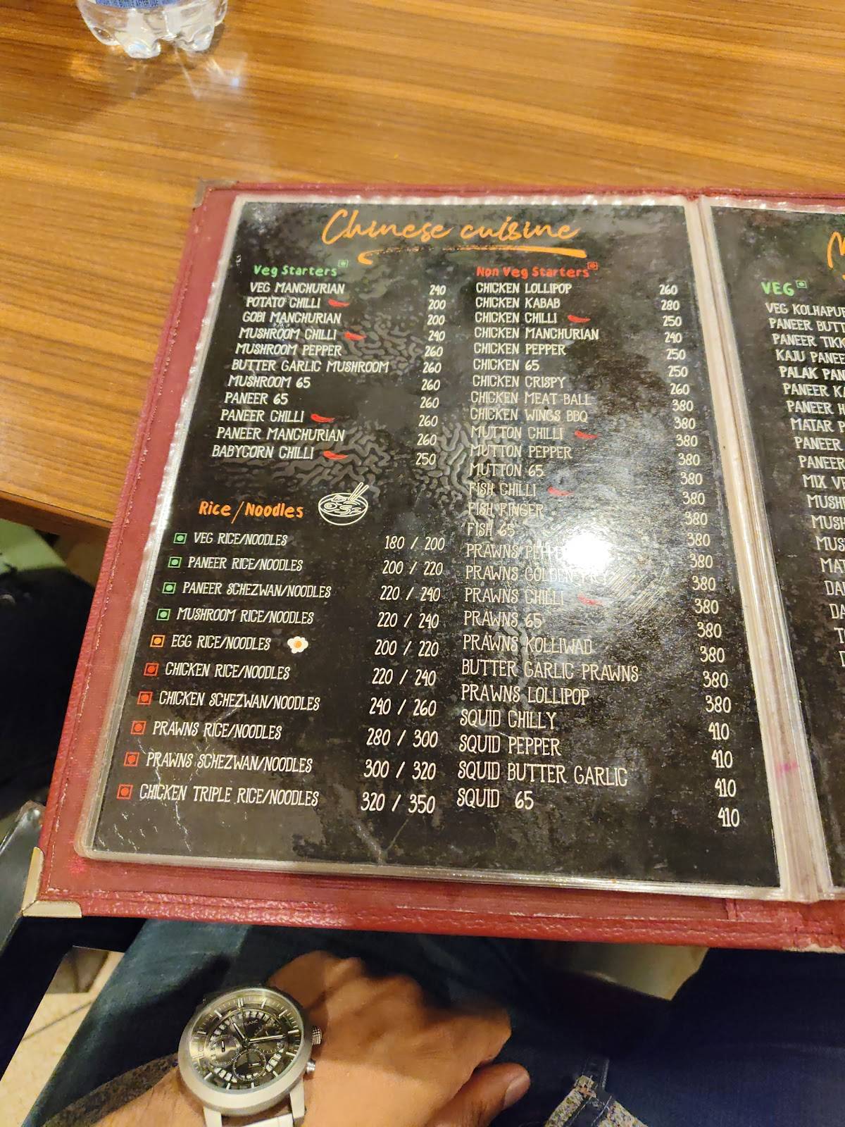 The Ocean Grill menu