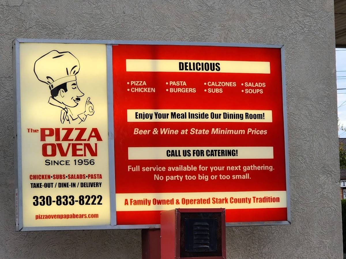 Menu at The Pizza Oven LINCOLN WAY pizzeria, Massillon, Lincoln Hwy