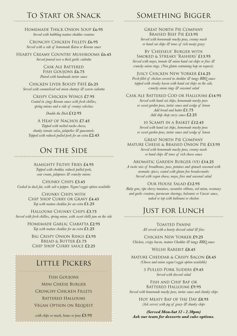 Menu at The Railway, Handforth pub & bar, Wilmslow