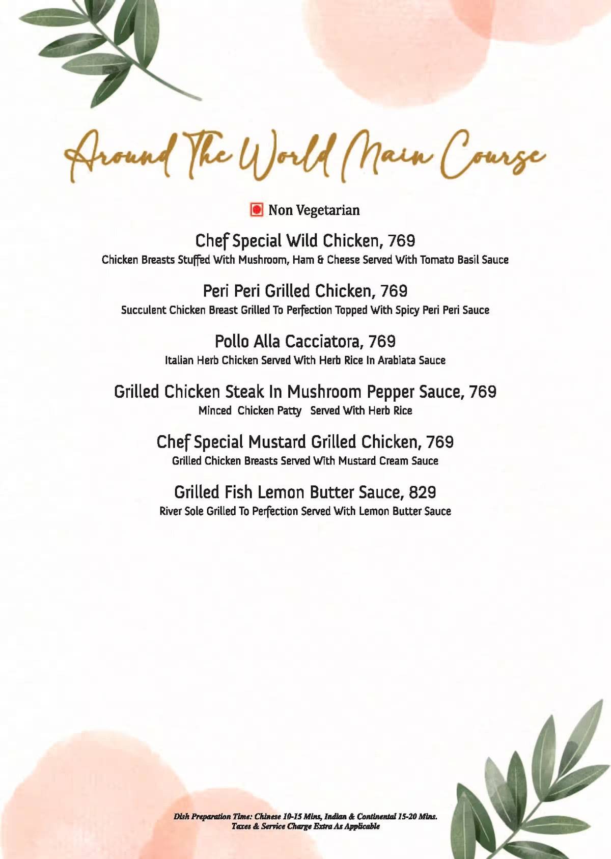 The Salt Cafe menu