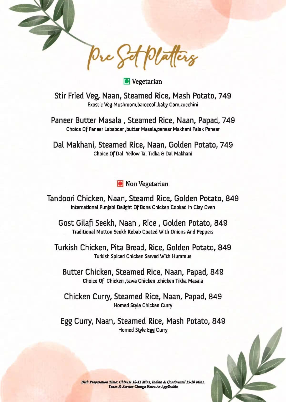 The Salt Cafe menu