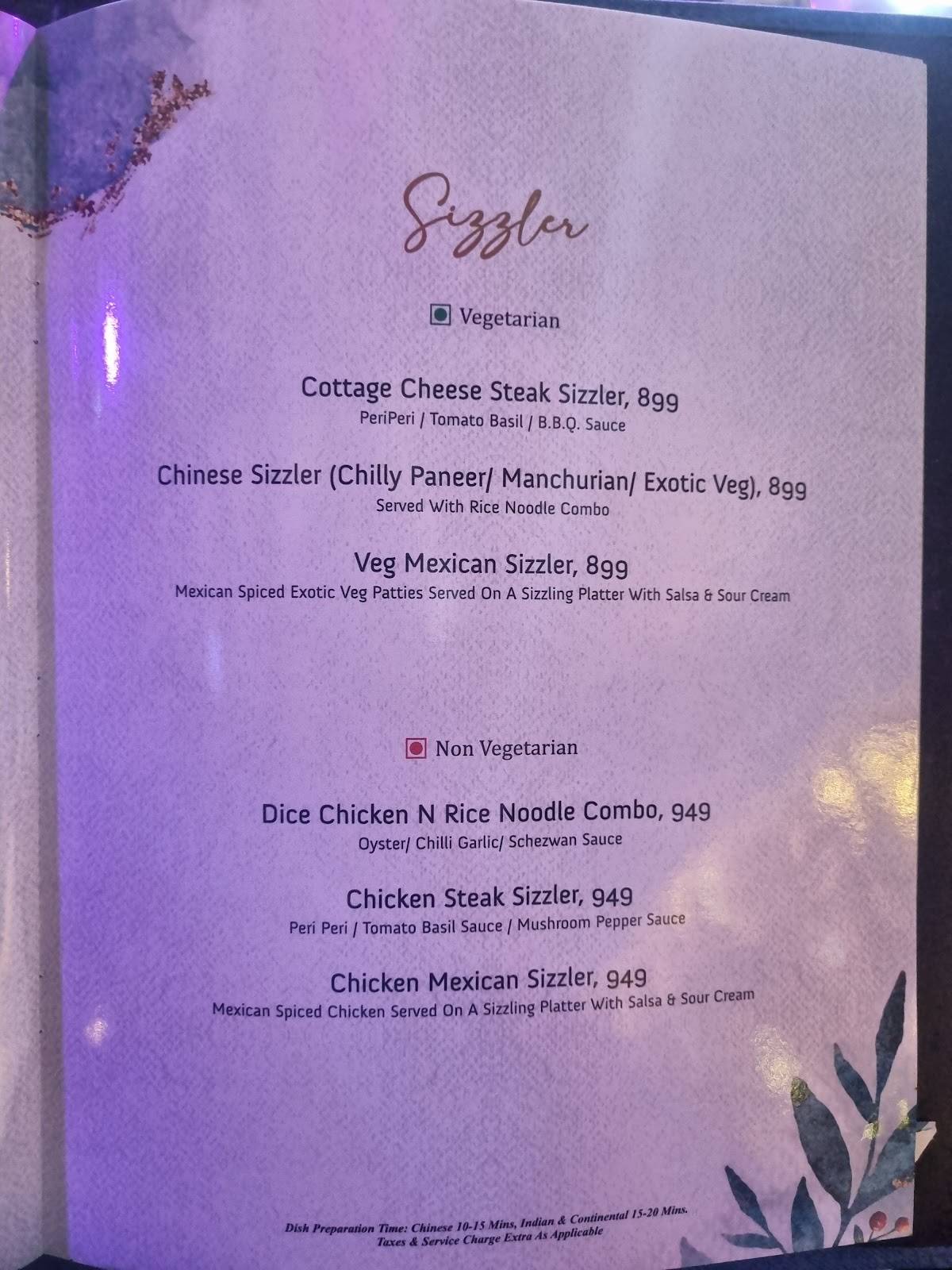 The Salt Cafe menu