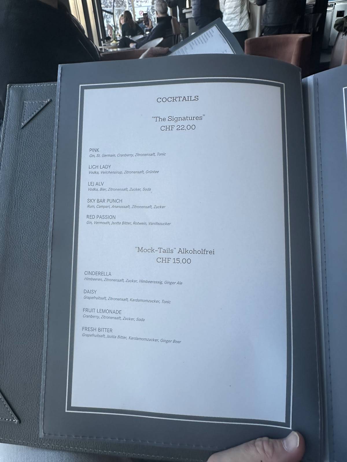 Menu di The St.Moritz Sky Bar (Hotel Monopol) 