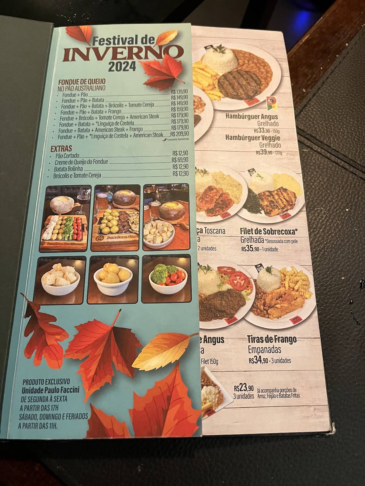 The Steak Factory cardápio