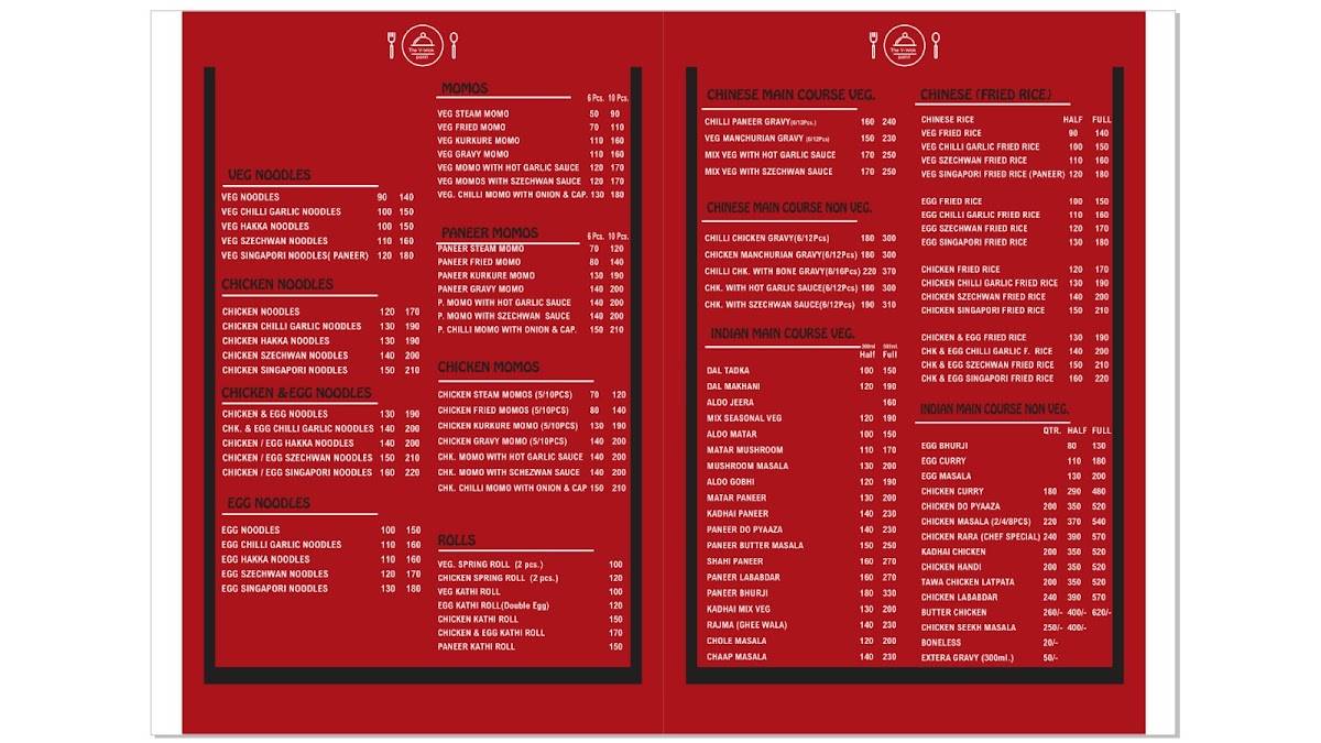 The V Wok Point DLF Phase 3 Best Chinese Food menu