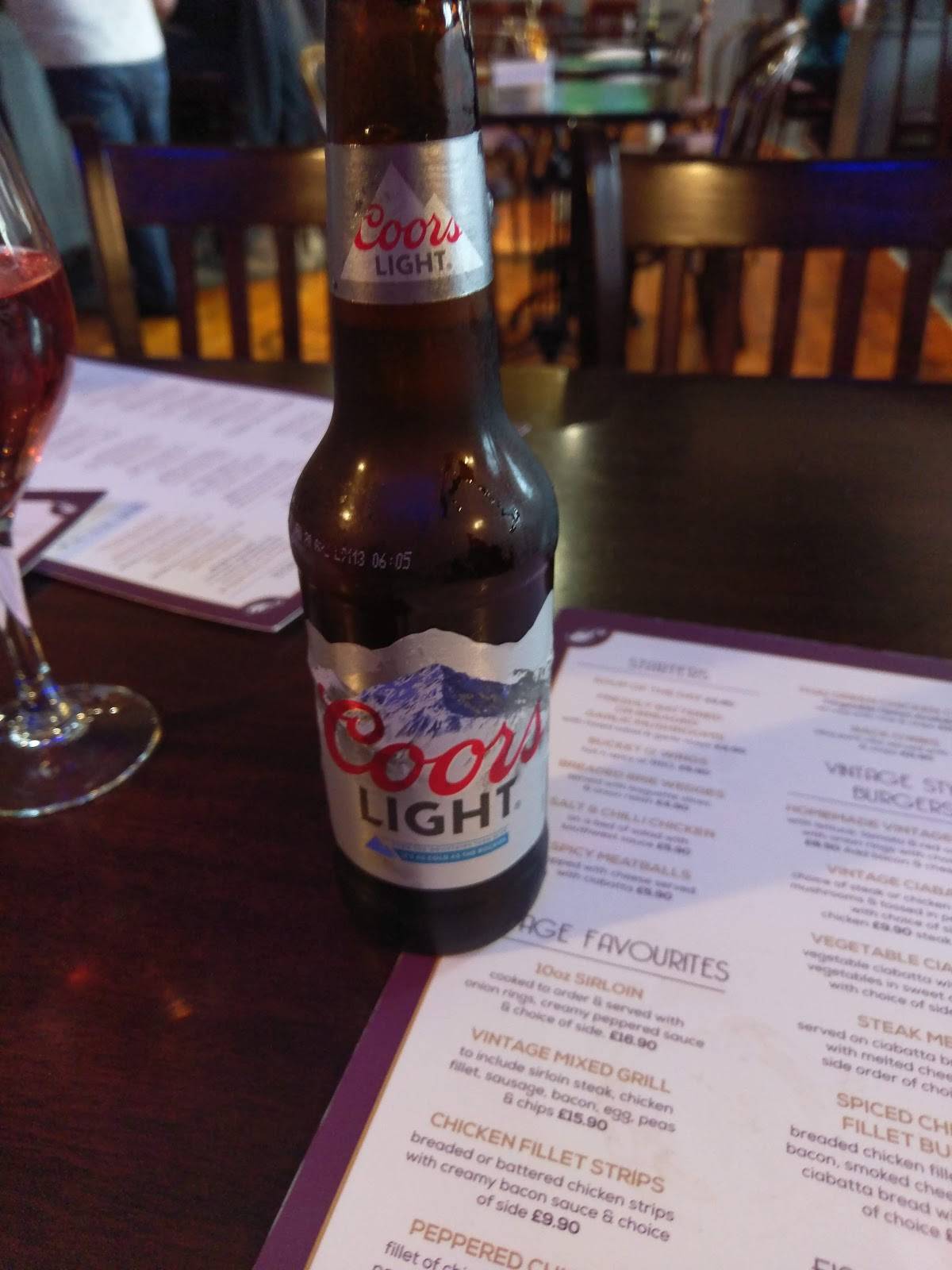 Menu at The Vintage Bar, Lurgan