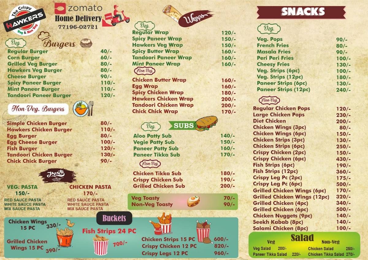 Menu At The Crispy Hawkers Kapurthala 999f9x7