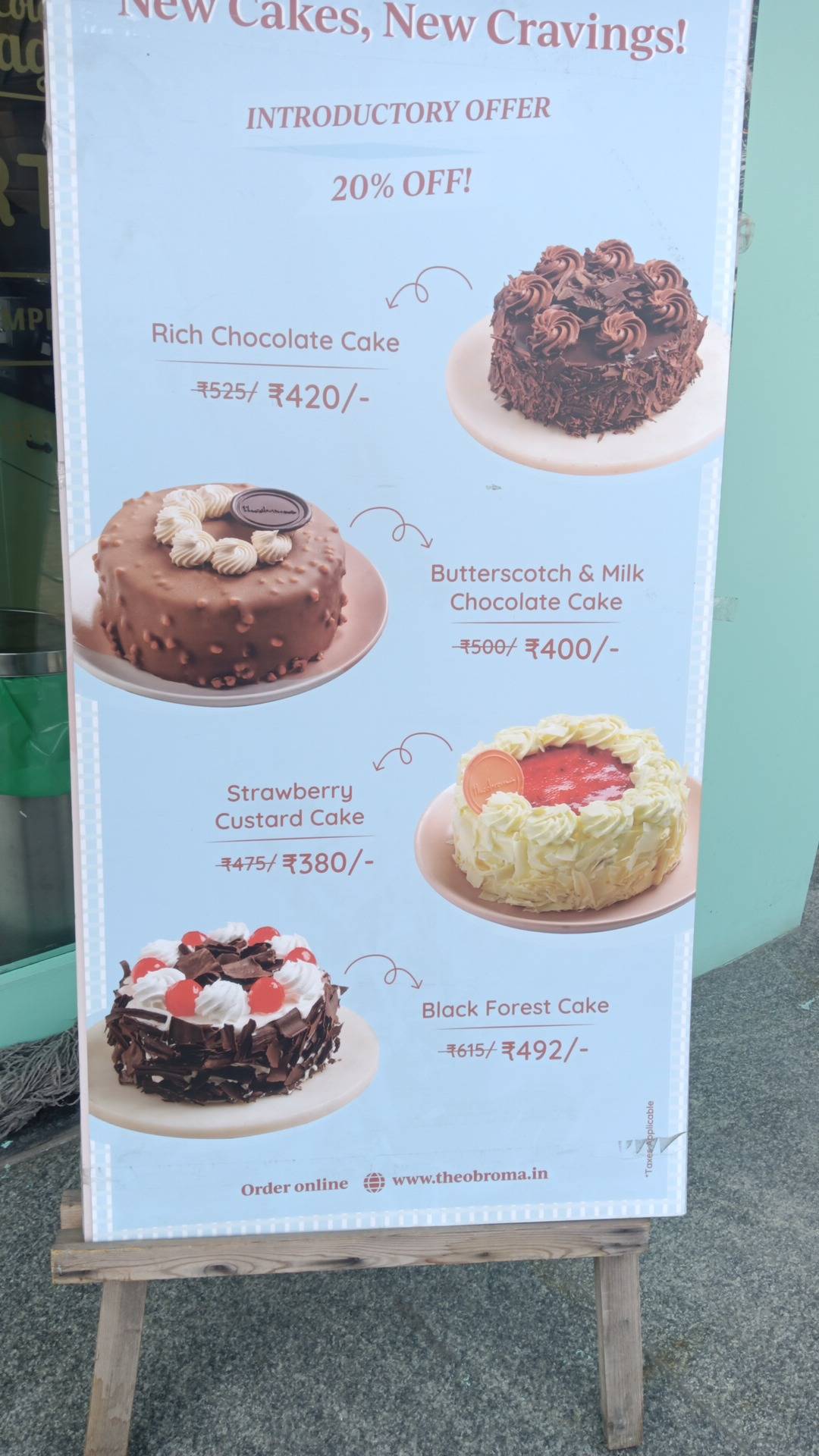 Theobroma Bakery and Cake Shop menu