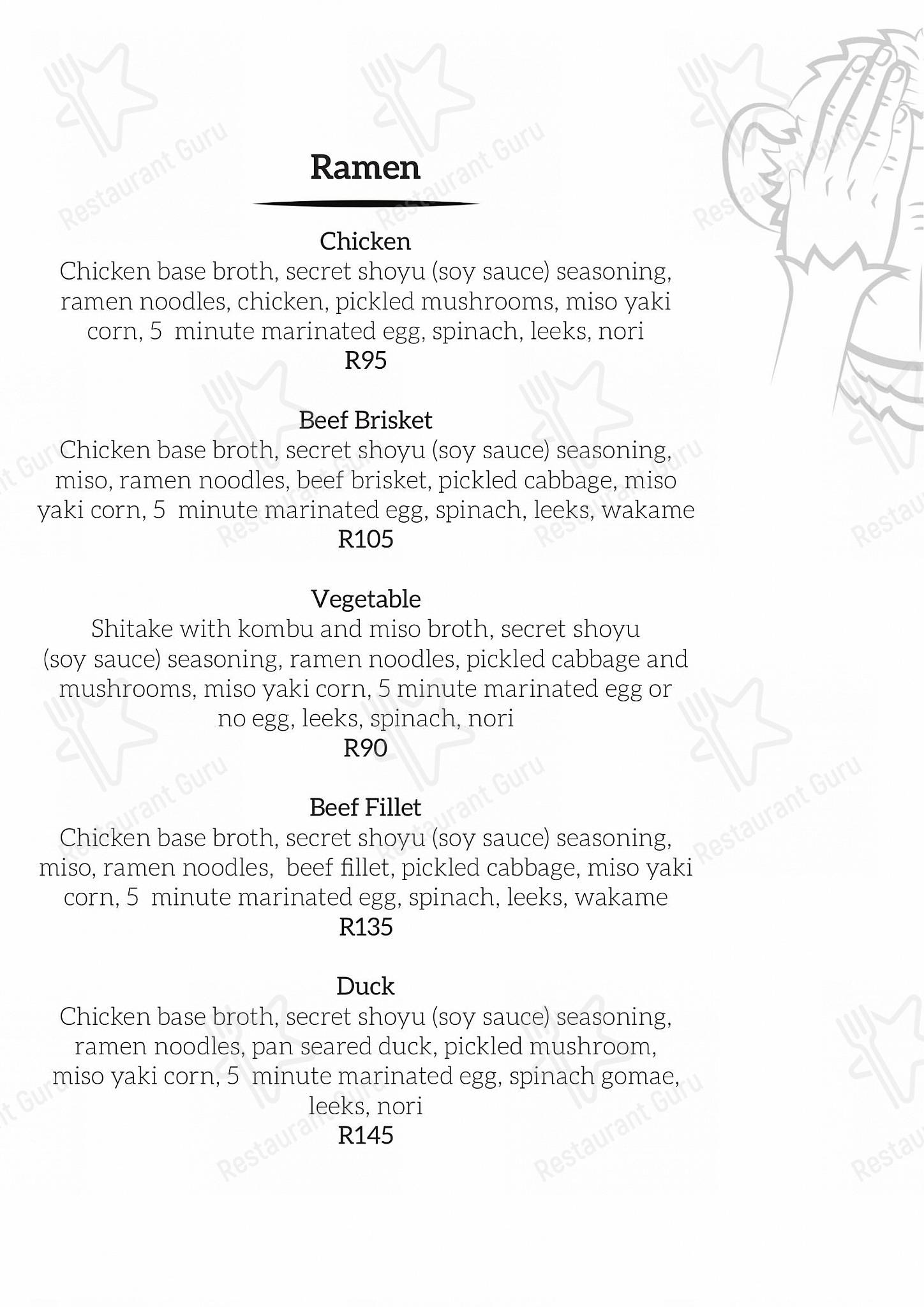 Lunch menu for the Three Wise Monkeys restaurant