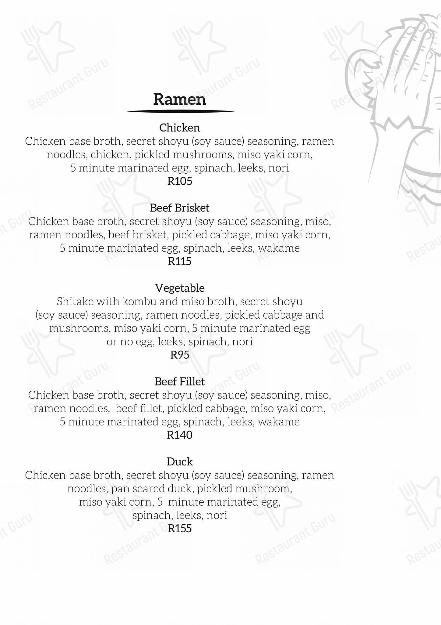 Three Wise Monkeys - Lunch menu