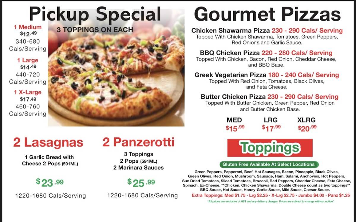 Menu de Tito's Pizza and Wings - Paris, ON