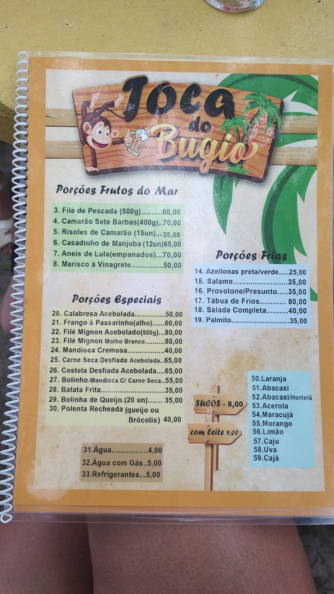 Toca Do Bugio Restaurante cardápio