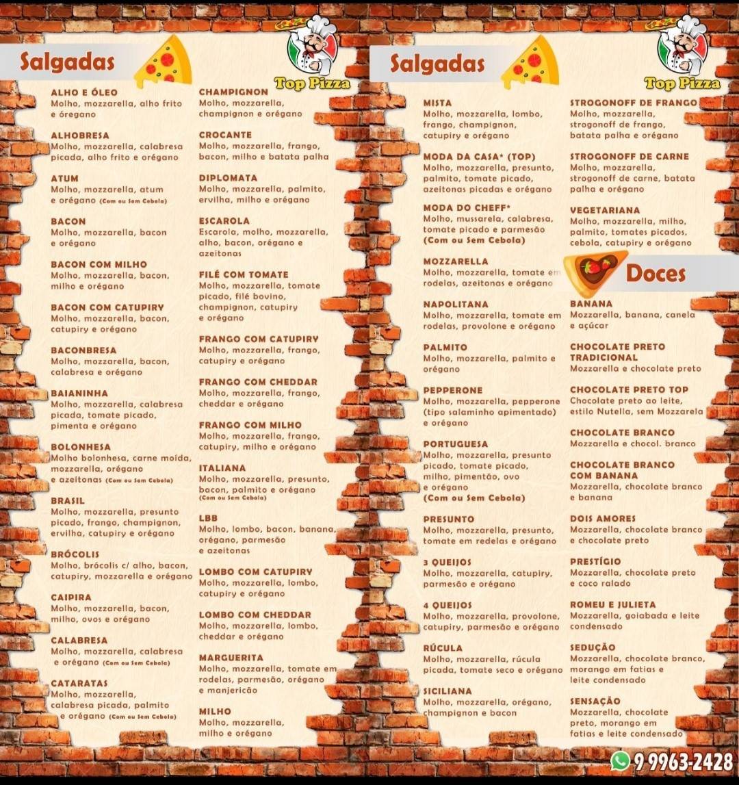 Top Pizza - Portal da Foz cardápio