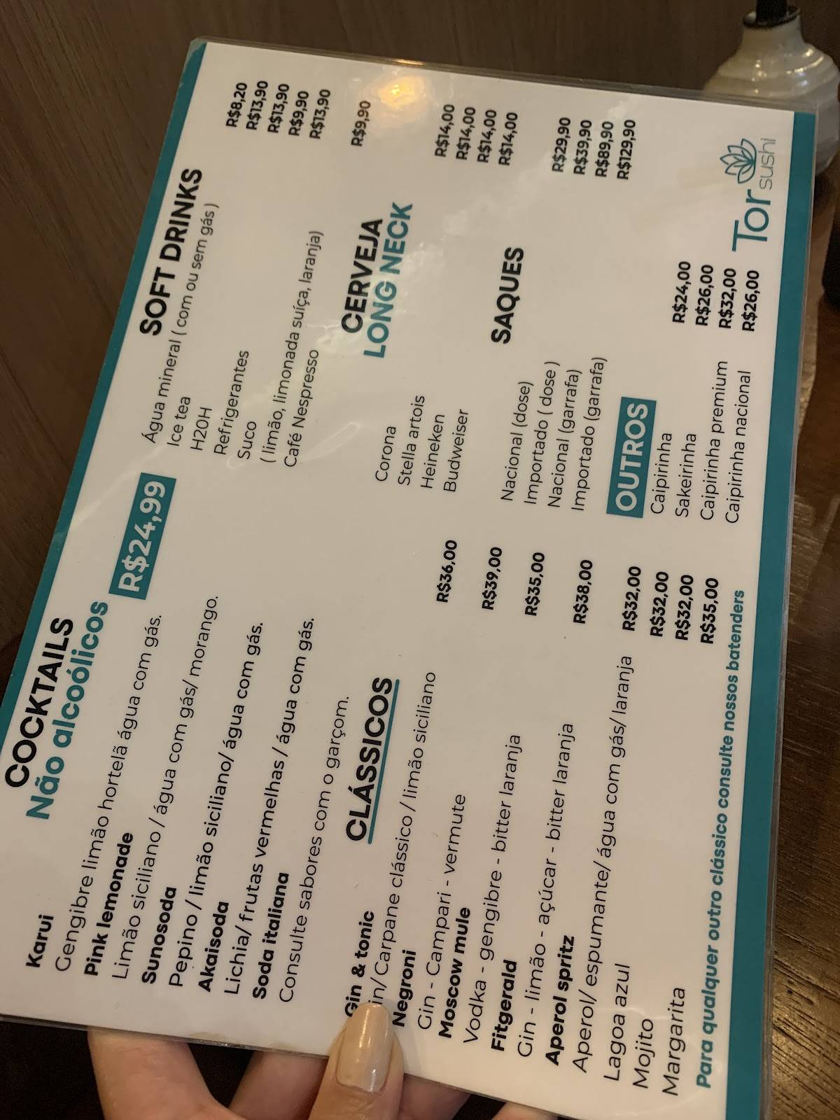 Tor Sushi Restaurante Japonês, com Rodízio cardápio