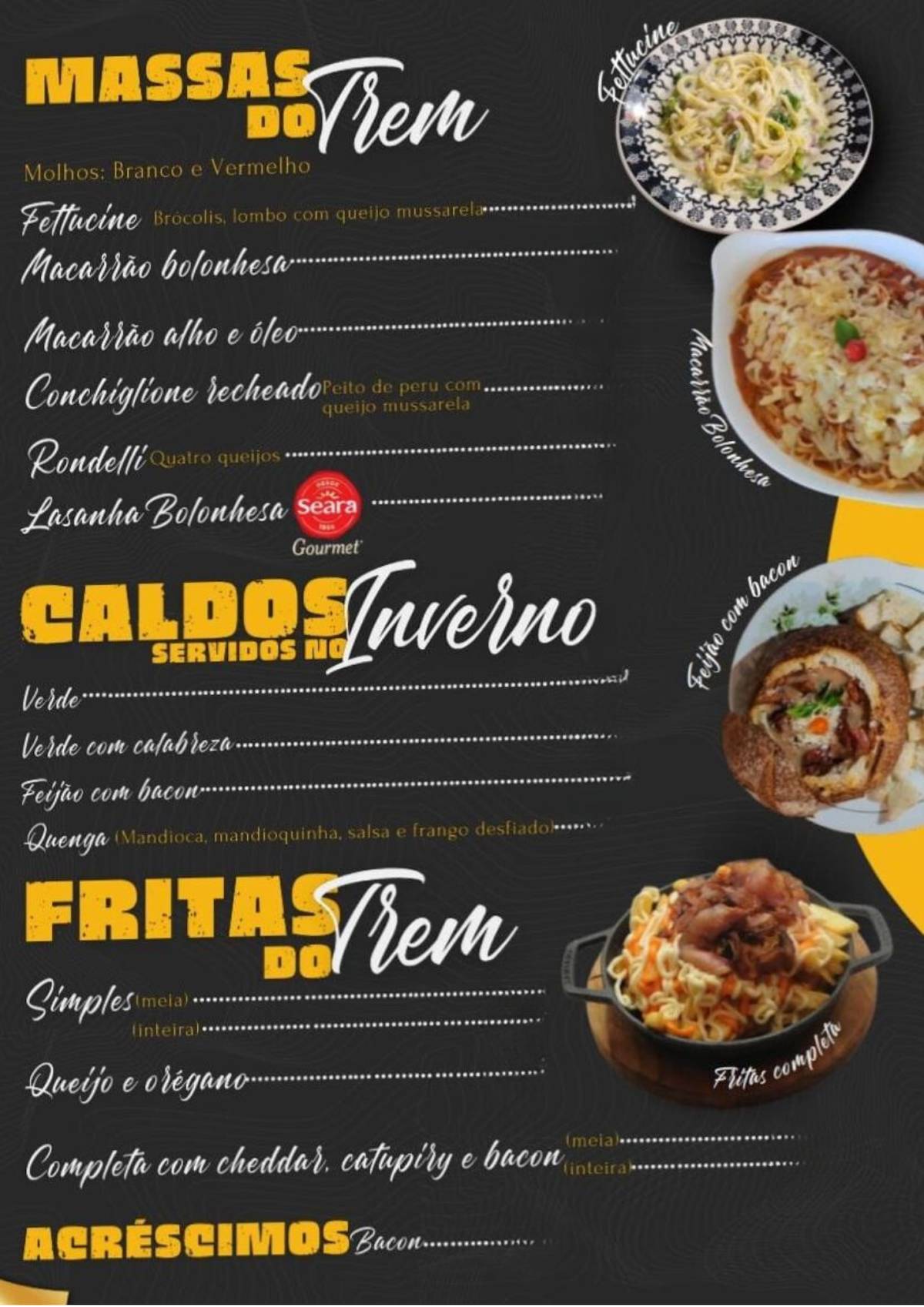 Restaurante bar Óiotrem cardápio