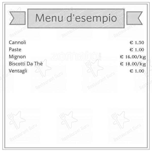 Menu di Pasticceria Trabucchi 