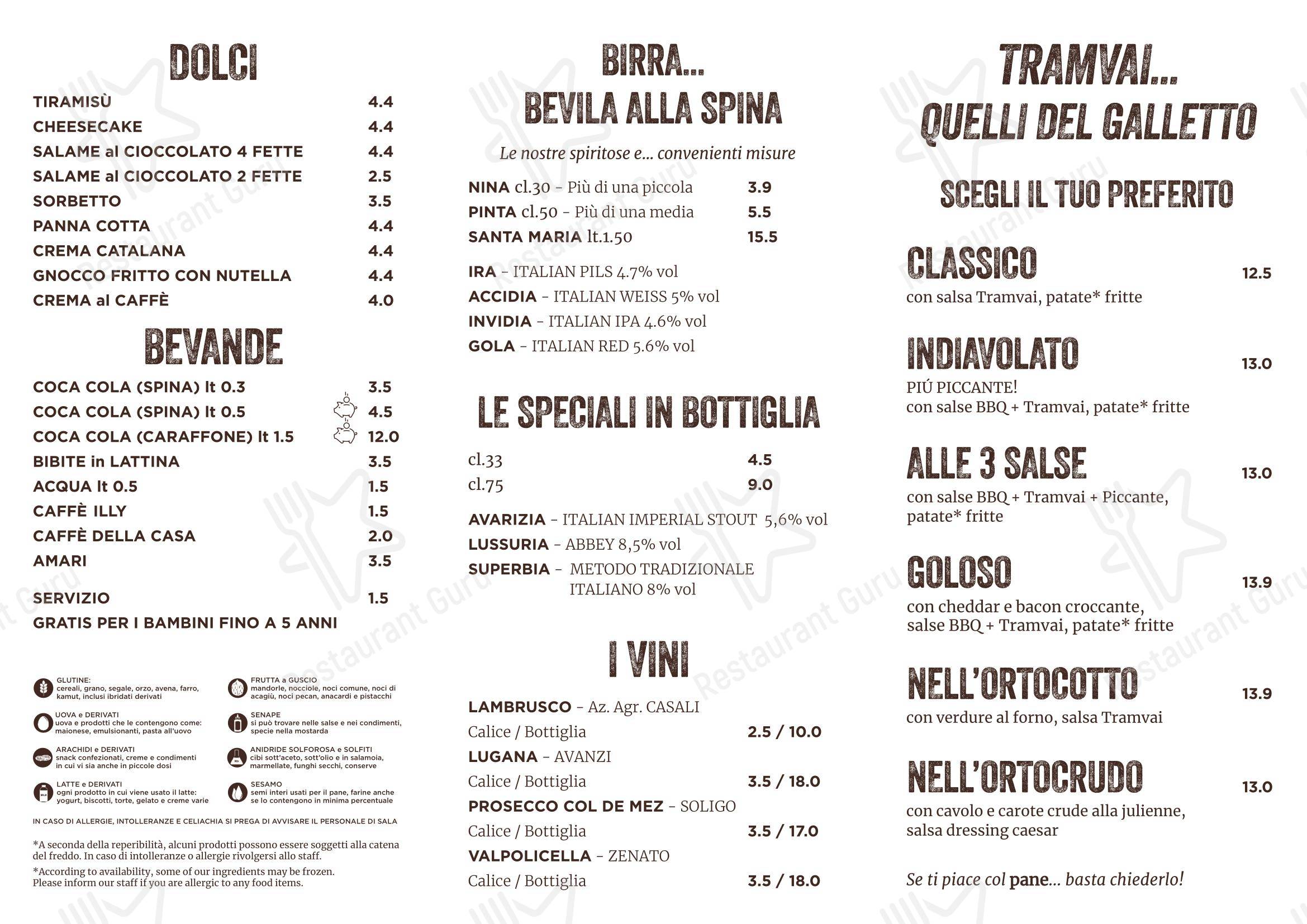 Menu di Tramvai - 菜单