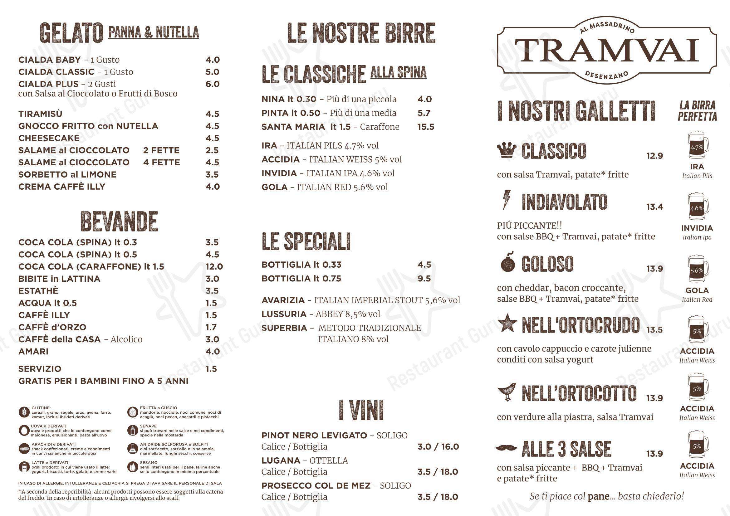 Menu bar per Tramvai in Modena