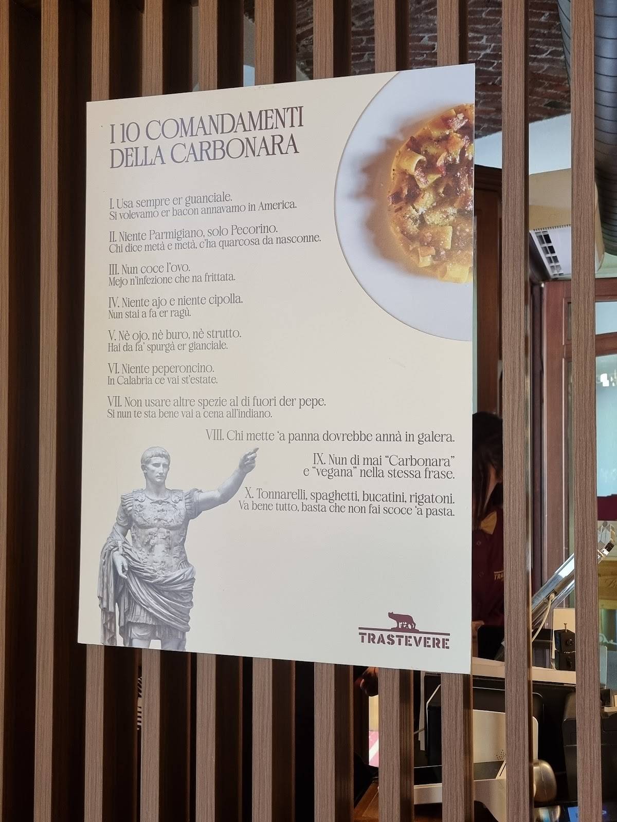 Menu di Ristorante Trastevere 