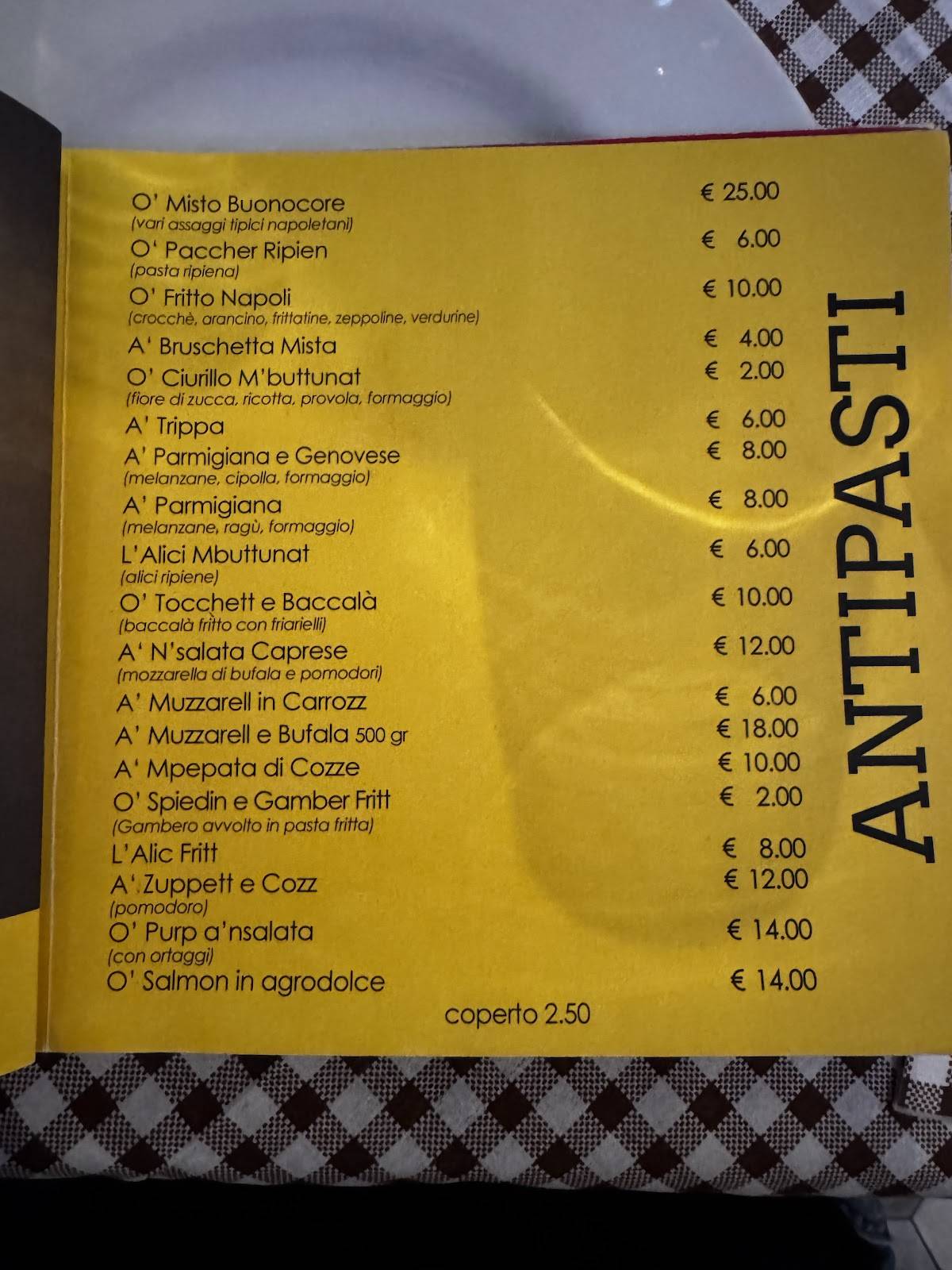 Menu di Trattoria Casabuonocore 