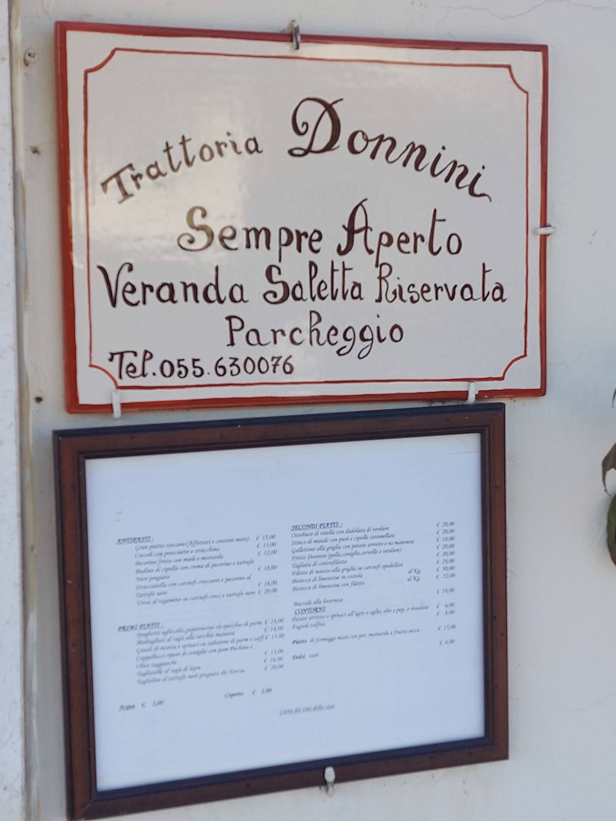 Menu di Trattoria Donnini 