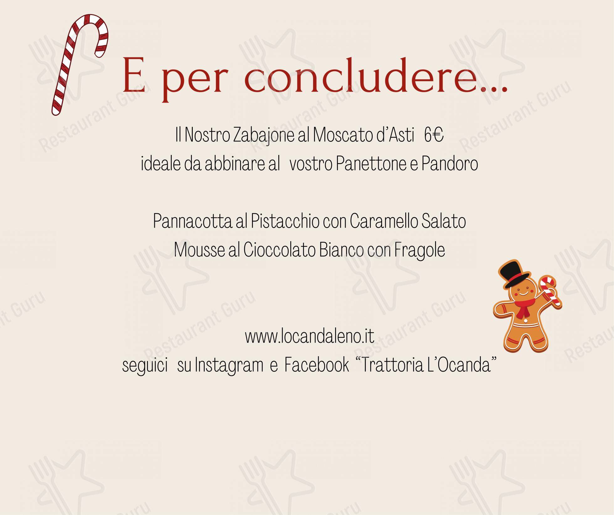 Menu per Trattoria L'Ocanda in Leno