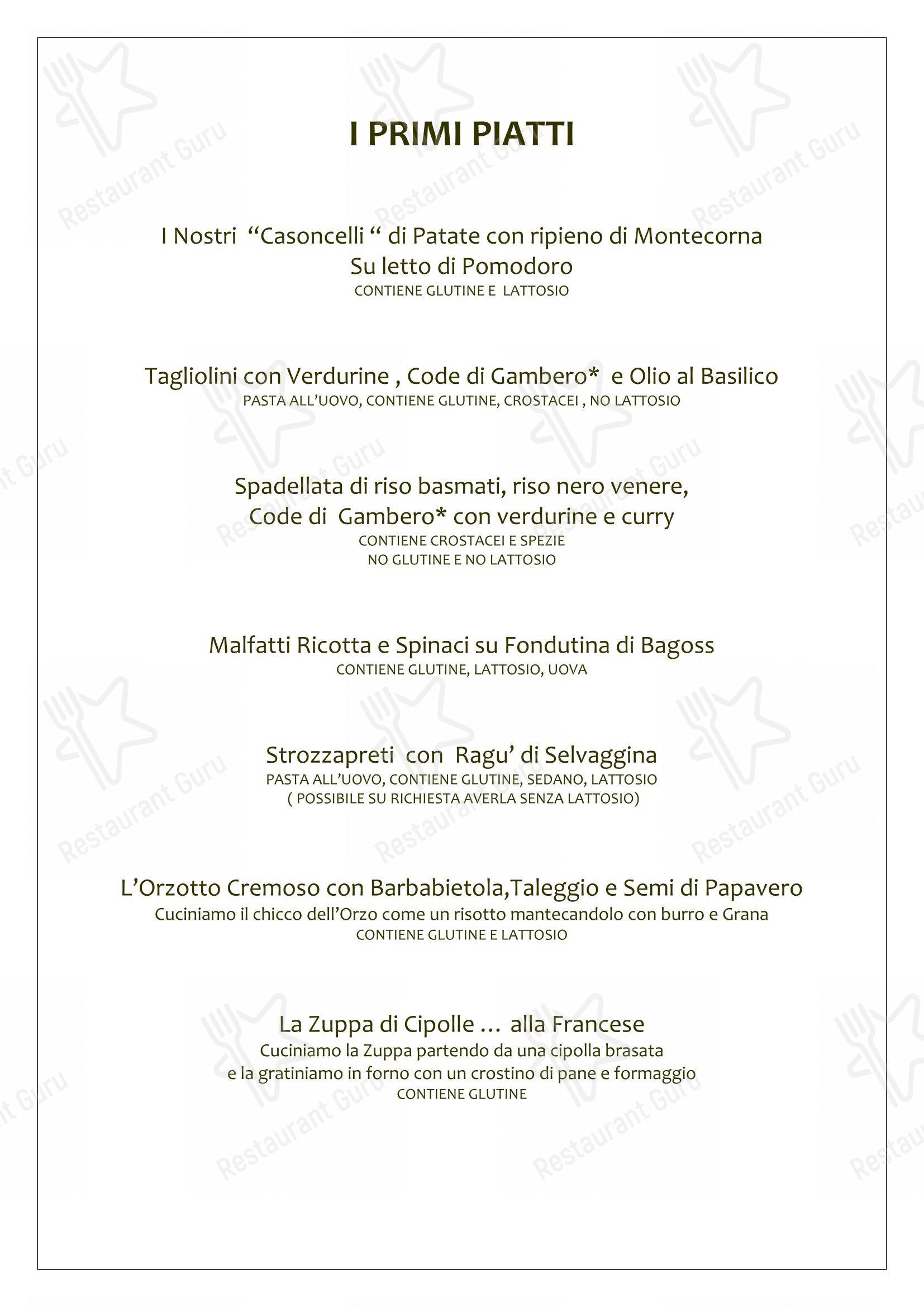 菜单 per Trattoria L'Ocanda ristorante