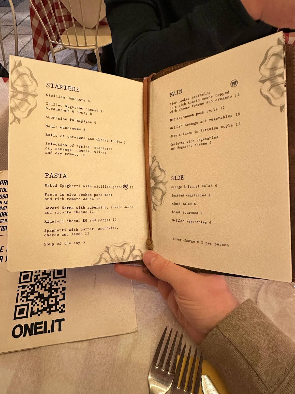 Menu di Trattoria La Bettola 