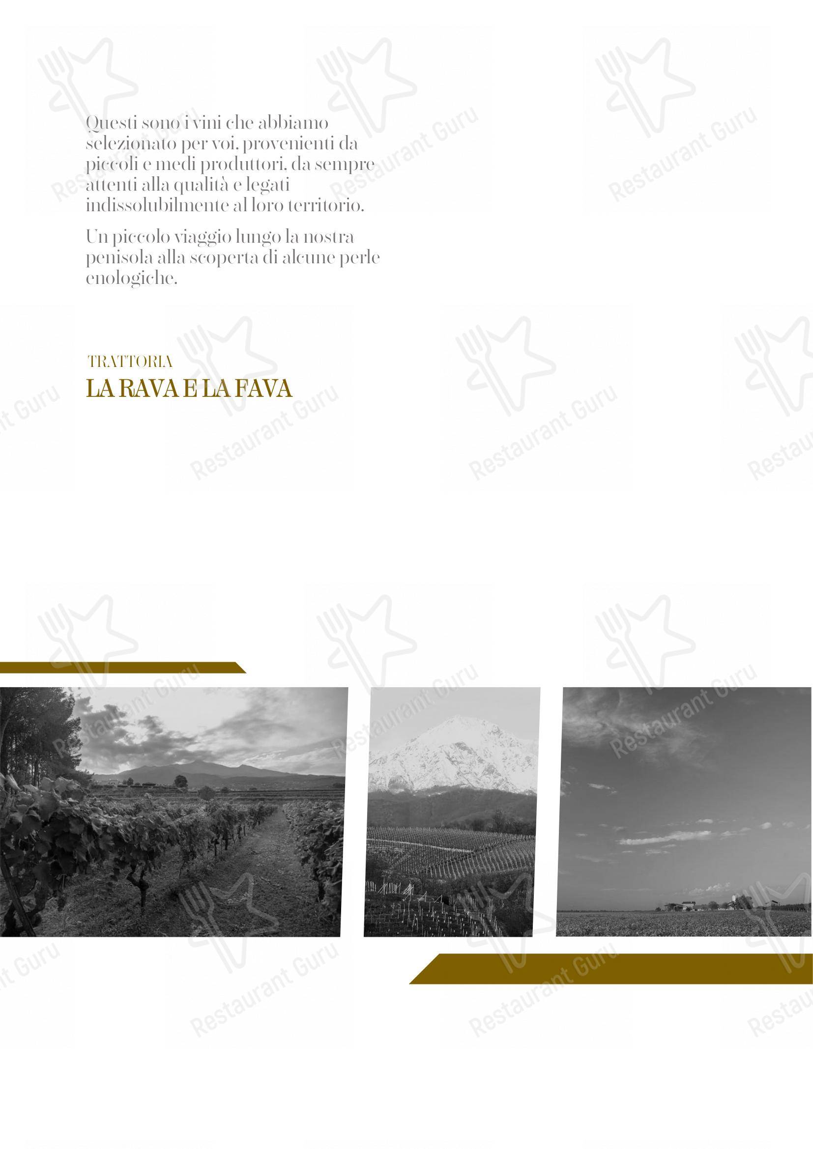 Menu per Trattoria La Rava e La Fava ristorante