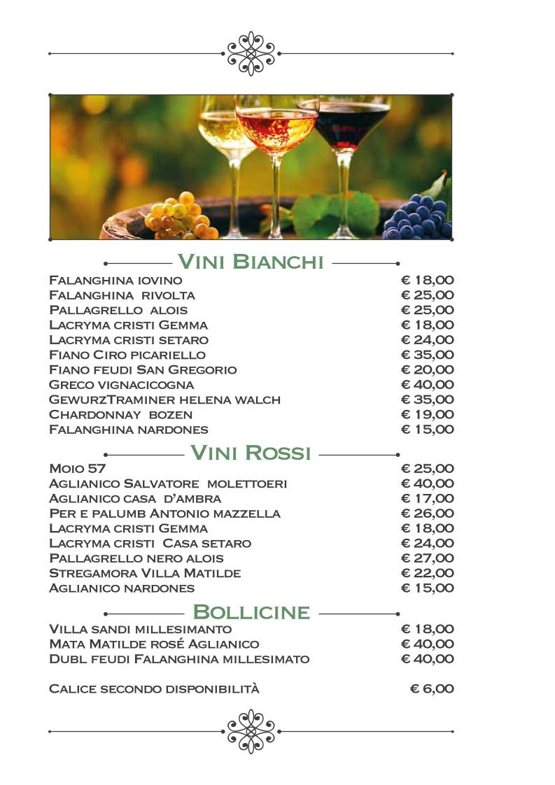 Menu di Trattoria & Pizzeria Nardones Napoli 