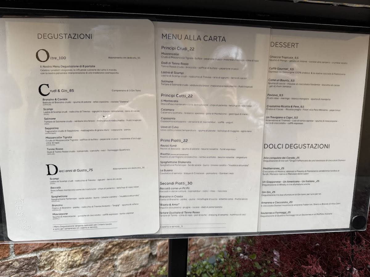 Menu di Antica Torre 