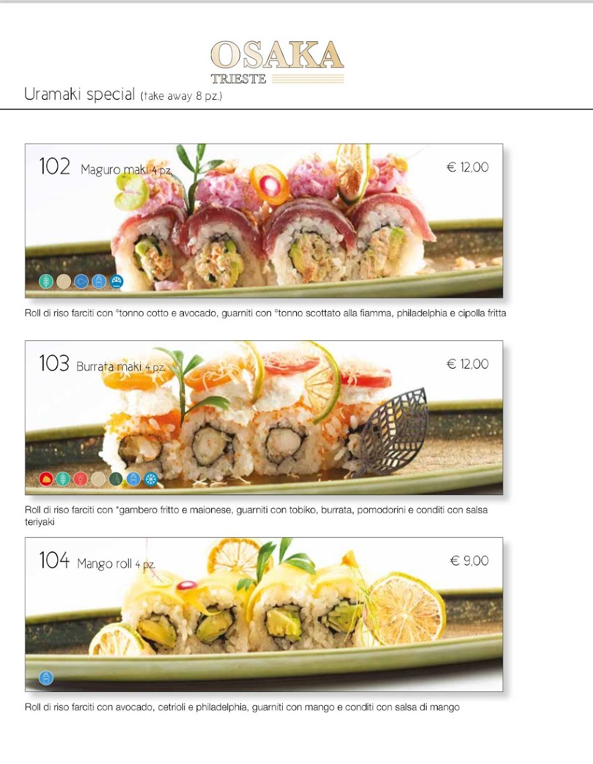 Menu di OSAKA 