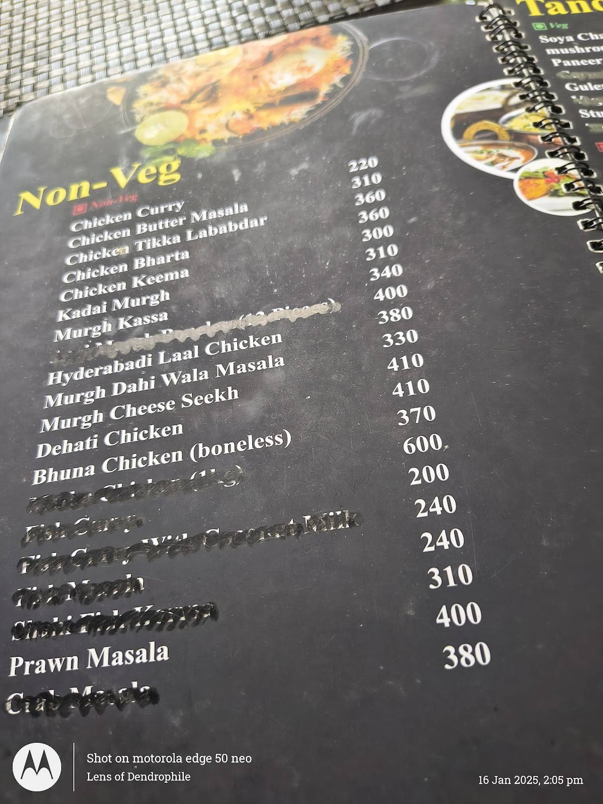 Troika restaurant Morabadi menu