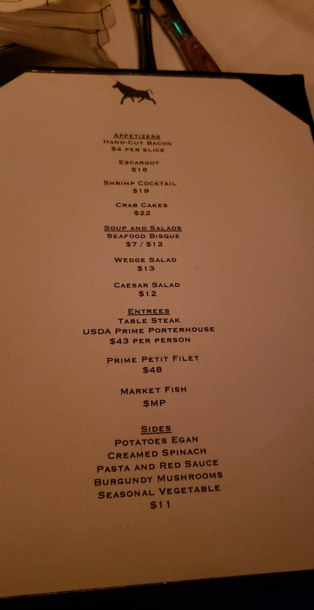 Menu at Bull In The Alley pub & bar, Tulsa